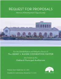 Request for Proposals: Rehabilitation & Operation of the Henry J. Kaiser