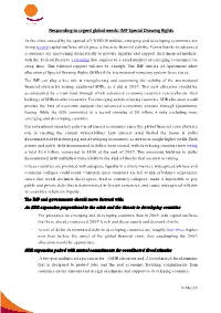 Responding to Urgent Global Needs: IMF Special Drawing Rights