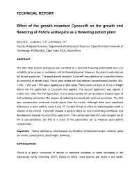TECHNICAL REPORT Effect of the Growth Retardant Cycocel® On