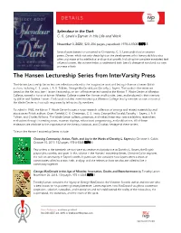 The Hansen Lectureship Series from Intervarsity Press