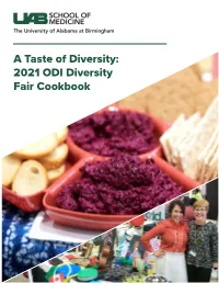A Taste of Diversity: 2021 ODI Diversity Fair Cookbook Table of Contents