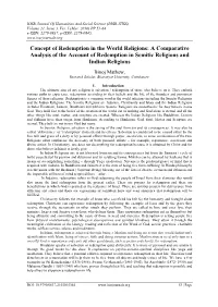 Concept of Redemption in the World Religions: a Comparative Analysis of the Account of Redemption in Semitic Religions and Indian Religions