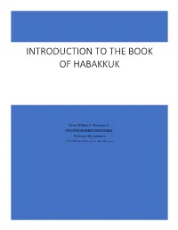 Introduction to the Book of Habakkuk