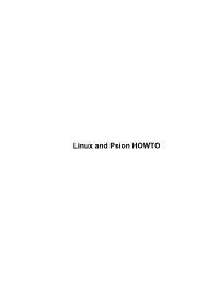 Linux and Psion HOWTO Linux and Psion HOWTO