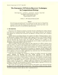 The Emergence of Pattern Discovery Techniques in Computational Biology
