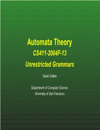 Unrestricted Grammars