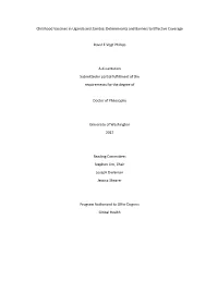 Childhood Vaccines in Uganda and Zambia: Determinants and Barriers to Effective Coverage