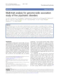 Multi-Trait Analysis for Genome-Wide Association Study of Five Psychiatric