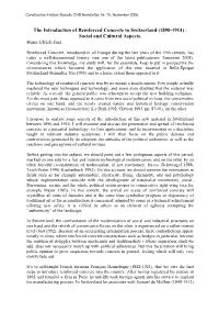 The Introduction of Reinforced Concrete in Switzerland (1890-1914) : Social and Cultural Aspects