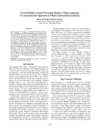 Towards Bidirectional Processing