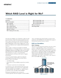 Which RAID Level Is Right for Me?
