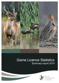 Game Licence Statistics Summary Report 2019