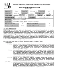 HIGH SCHOOL COURSE OUTLINE (Revised June 2011)