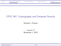 Lecture 17 November 1, 2017