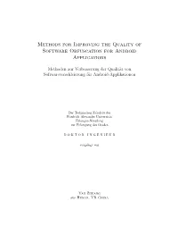 Methods for Improving the Quality of Software Obfuscation for Android Applications