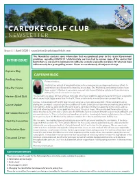 Newsletter Issue 1 – April 2020