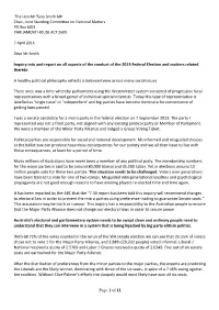 Page 1 of 11 Inquiry Into and Report on All Aspects