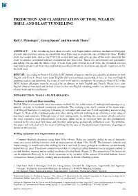 Prediction and Classification of Tool Wear in Drill and Blast Tunnelling