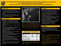 Spontaneous Septic Subacromial Bursitis Due to Streptococcus