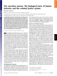 The Lucretian Swerve: the Biological Basis of Human Behavior