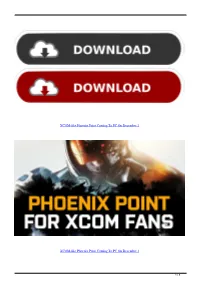 Xcomlike Phoenix Point Coming to PC on December 3