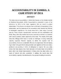 Accountability in Zambia: a Case Study of Zica Abstract