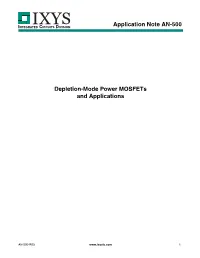 AN-500: Depletion-Mode Power Mosfets and Applications