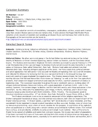 Collection Summary Selected Search Terms