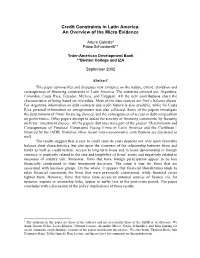 Credit Constraints in Latin America: an Overview of the Micro Evidence