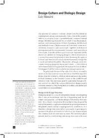Design Culture and Dialogic Design Ezio Manzini