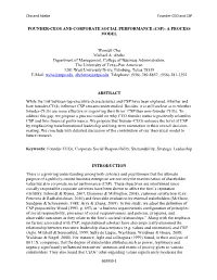 Founder-Ceos and Corporate Social Performance (Csp): a Process Model