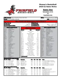 Game Notes Game One Quinnipiac (0-0) at Fairfield (0-0)