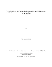 Making Archival Material Available on the Internet