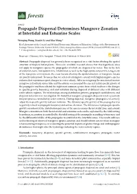 Propagule Dispersal Determines Mangrove Zonation at Intertidal and Estuarine Scales