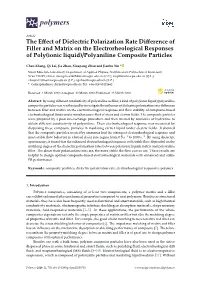 The Effect of Dielectric Polarization Rate Difference of Filler and Matrix on the Electrorheological Responses of Poly(Ionic