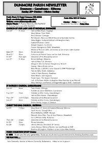 DUNMORE PARISH NEWSLETTER Dunmore – Garrafrauns - Kiltevna Sunday 20Th October – Mission Sunday