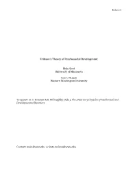 Erikson's Theory of Psychosocial Development