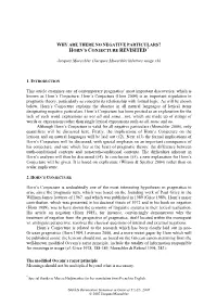 HORN's CONJECTURE REVISITED* Jacques Moeschler