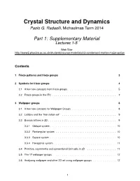 Part 1: Supplementary Material Lectures 1-5