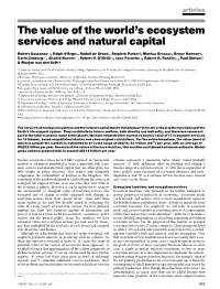 The Value of the World's Ecosystem Services And