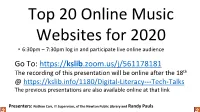 Top 20 Music Tech Sites and Devices