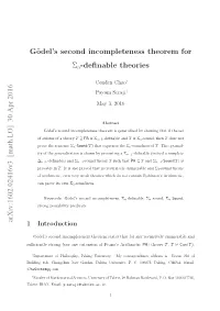 Gödel's Second Incompleteness Theorem for Σn-Definable Theories