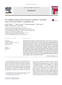 The Cognitive Impact of the Education Revolution: a Possible Cause of the Flynn Effect on Population IQ