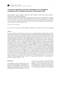 Vegetation Composition, Structure, and Biomass of Two Unpolluted Watersheds in the Cordillera De Piuchue,´ Chiloe´ Island, Chile