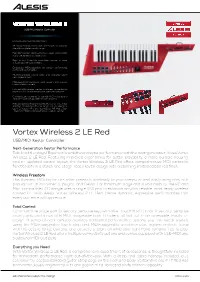 Vortex Wireless 2 LE Red USB/MIDI Keytar Controller