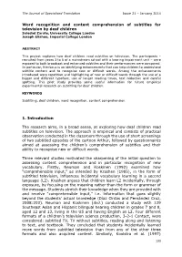 Word Recognition and Content Comprehension of Subtitles For