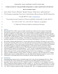 Aquatic Assemblages from Edna Metabarcoding 1 Casting a Broader