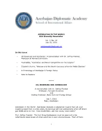 AZERBAIJAN in the WORLD ADA Biweekly Newsletter