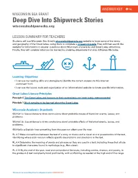 Deep Dive Into Shipwreck Stories Wisconsinshipwrecks.Org