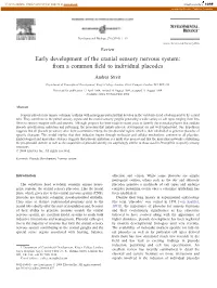 Early Development of the Cranial Sensory Nervous System: from a Common Field to Individual Placodes